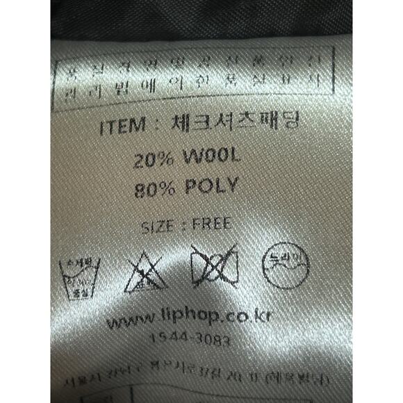 LIPHOP Men's Plaid Jacket O/S Gray Wool Snap Front Urban Streetwear Casual Chore - Picture 10 of 10